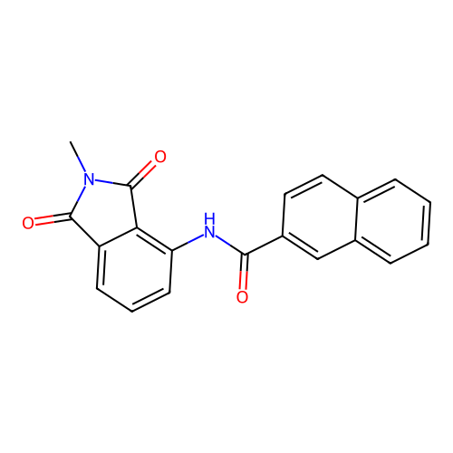 N-(2-methyl-1,3-dioxoisoindolin-4-yl)-2-naphthamide structure