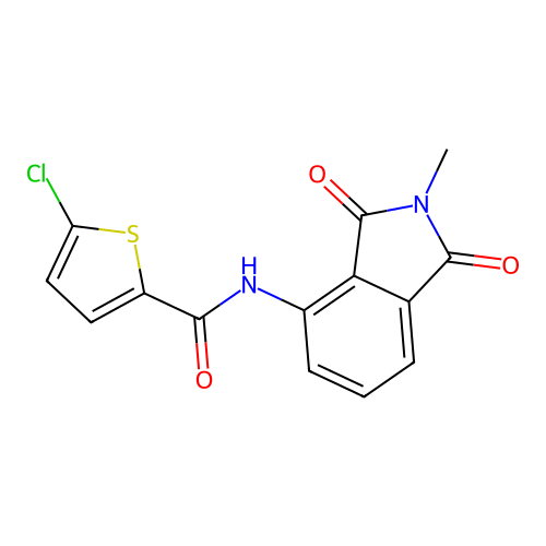 5-chloro-N-(2-methyl-1,3-dioxoisoindolin-4-yl)thiophene-2-carboxamide structure