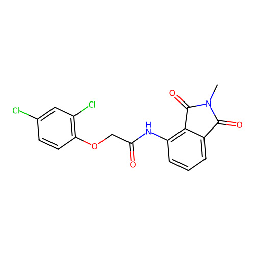 2-(2,4-dichlorophenoxy)-N-(2-methyl-1,3-dioxoisoindolin-4-yl)acetamide structure
