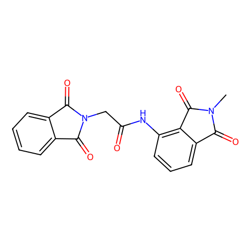 2-(1,3-dioxoisoindolin-2-yl)-N-(2-methyl-1,3-dioxoisoindolin-4-yl)acetamide structure
