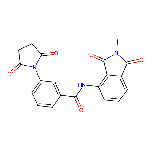 3-(2,5-dioxopyrrolidin-1-yl)-N-(2-methyl-1,3-dioxoisoindol-4-yl)benzamide structure