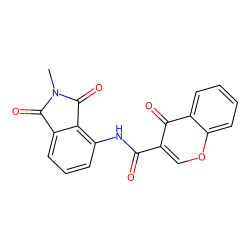 N-(2-methyl-1,3-dioxoisoindol-4-yl)-4-oxochromene-3-carboxamide structure