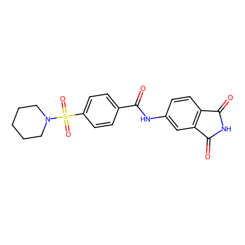 N-(1,3-dioxoisoindol-5-yl)-4-piperidin-1-ylsulfonylbenzamide structure