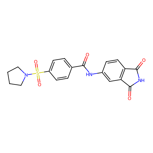 N-(1,3-dioxoisoindol-5-yl)-4-pyrrolidin-1-ylsulfonylbenzamide structure