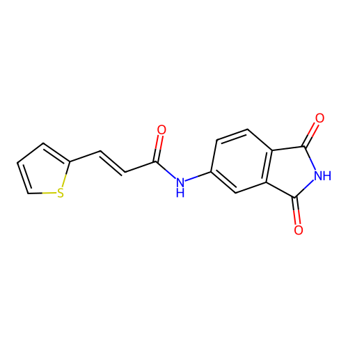 (E)-N-(1,3-dioxoisoindolin-5-yl)-3-(thiophen-2-yl)acrylamide structure