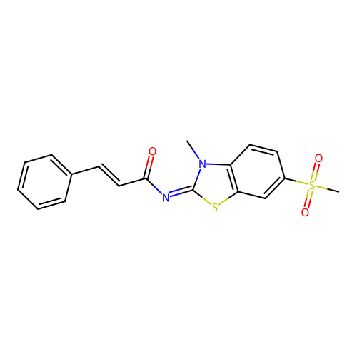(Z)-N-(3-methyl-6-(methylsulfonyl)benzo[d]thiazol-2(3H)-ylidene)cinnamamide structure