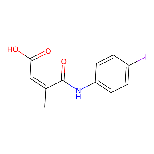 (Z)-4-((4-iodophenyl)amino)-3-methyl-4-oxobut-2-enoic acid structure