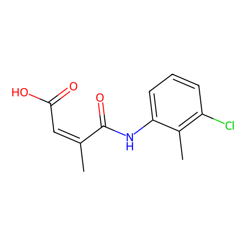 (Z)-4-((3-chloro-2-methylphenyl)amino)-3-methyl-4-oxobut-2-enoic acid structure