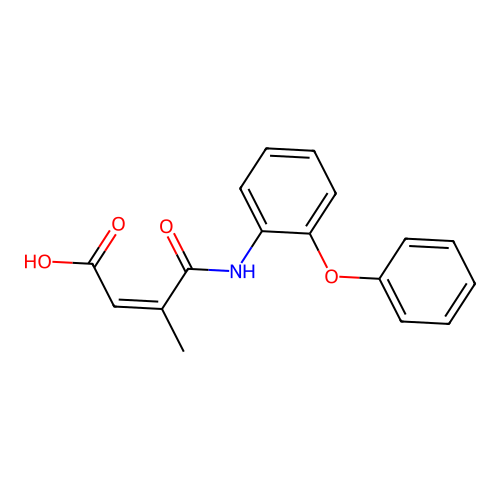 (Z)-3-methyl-4-oxo-4-((2-phenoxyphenyl)amino)but-2-enoic acid structure