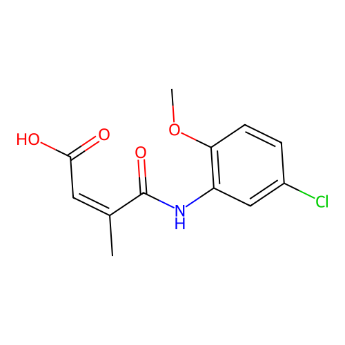 (Z)-4-((5-chloro-2-methoxyphenyl)amino)-3-methyl-4-oxobut-2-enoic acid structure