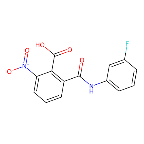 2-[(3-Fluoroanilino)carbonyl]-6-nitrobenzoic acid structure