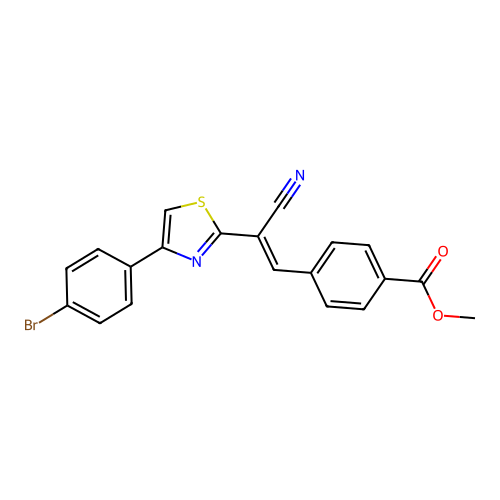 (E)-methyl 4-(2-(4-(4-bromophenyl)thiazol-2-yl)-2-cyanovinyl)benzoate structure