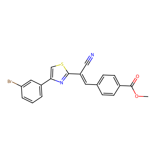 (E)-methyl 4-(2-(4-(3-bromophenyl)thiazol-2-yl)-2-cyanovinyl)benzoate structure
