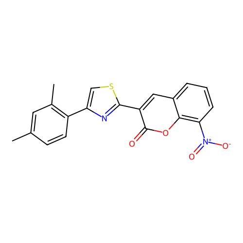 3-[4-(2,4-dimethylphenyl)-1,3-thiazol-2-yl]-8-nitro-2H-chromen-2-one structure