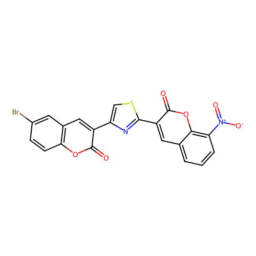 6-bromo-3-[2-(8-nitro-2-oxo-2H-chromen-3-yl)-1,3-thiazol-4-yl]-2H-chromen-2-one structure