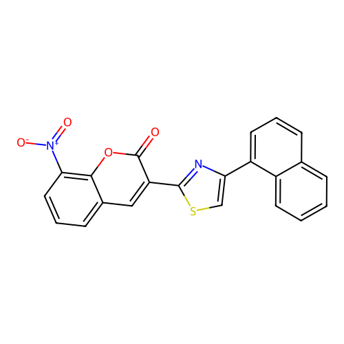 3-[4-(naphthalen-1-yl)-1,3-thiazol-2-yl]-8-nitro-2H-chromen-2-one structure