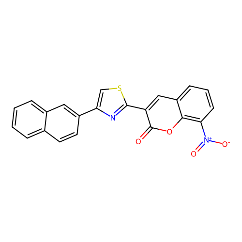 3-[4-(naphthalen-2-yl)-1,3-thiazol-2-yl]-8-nitro-2H-chromen-2-one structure