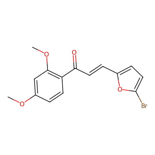 (E)-3-(5-bromofuran-2-yl)-1-(2,4-dimethoxyphenyl)prop-2-en-1-one structure