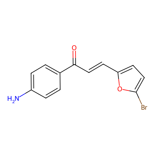 (E)-1-(4-aminophenyl)-3-(5-bromofuran-2-yl)prop-2-en-1-one structure