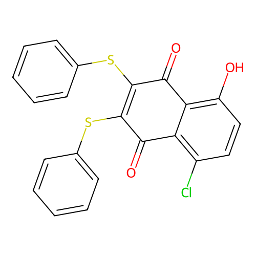 5-Chloro-8-hydroxy-2,3-bis(phenylsulfanyl)naphthalene-1,4-dione structure