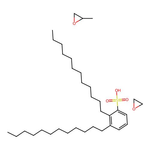2,3-Didodecylbenzenesulfonic acid;2-methyloxirane;oxirane structure