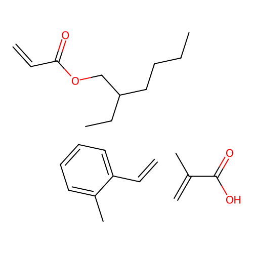 1-Ethenyl-2-methylbenzene;2-ethylhexyl prop-2-enoate;2-methylprop-2-enoic acid structure
