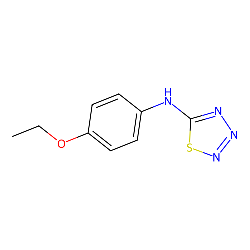N-(4-ethoxyphenyl)-1,2,3,4-thiatriazol-5-amine structure