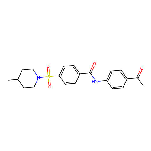 N-(4-acetylphenyl)-4-((4-methylpiperidin-1-yl)sulfonyl)benzamide structure