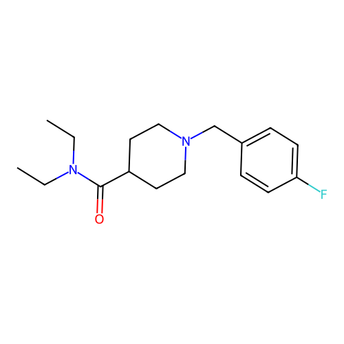 N,N-diethyl-1-(4-fluorobenzyl)piperidine-4-carboxamide structure