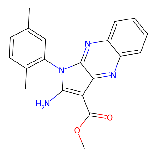 methyl 2-amino-1-(2,5-dimethylphenyl)-1H-pyrrolo[2,3-b]quinoxaline-3-carboxylate structure
