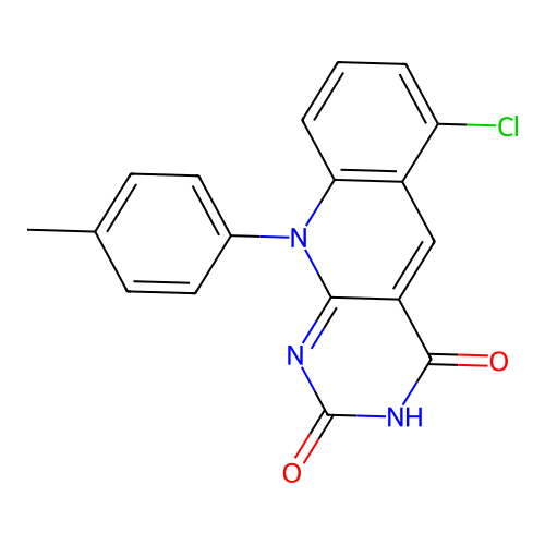 6-chloro-10-(4-methylphenyl)pyrimido[4,5-b]quinoline-2,4(3H,10H)-dione structure