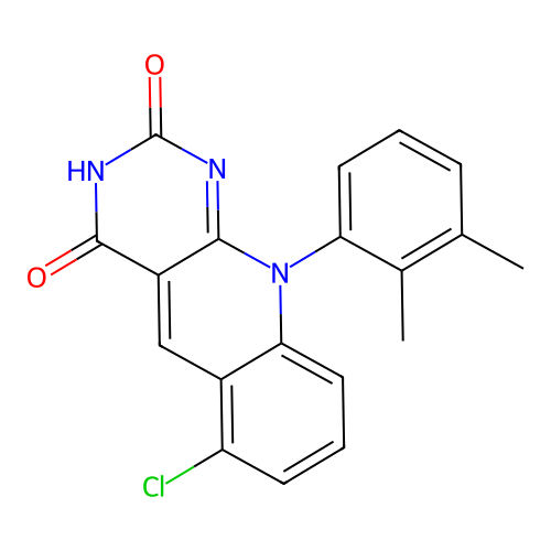 6-chloro-10-(2,3-dimethylphenyl)pyrimido[4,5-b]quinoline-2,4(3H,10H)-dione structure