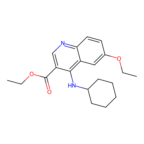 Ethyl 4-(cyclohexylamino)-6-ethoxy-3-quinolinecarboxylate structure