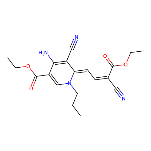 ethyl (6E)-4-amino-5-cyano-6-[(E)-3-cyano-4-ethoxy-4-oxobut- structure