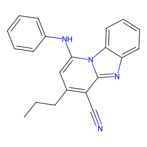 1-(Phenylamino)-3-propylpyrido[1,2-a]benzimidazole-4-carbonitrile structure