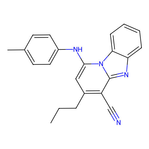1-[(4-Methylphenyl)amino]-3-propylpyrido[1,2-a]benzimidazole-4-carbonitrile structure