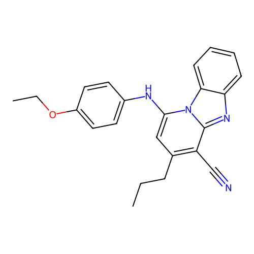 1-[(4-Ethoxyphenyl)amino]-3-propylpyrido[1,2-a]benzimidazole-4-carbonitrile structure