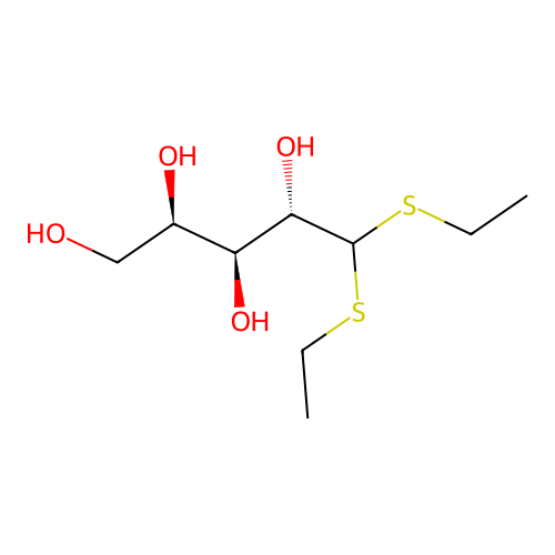 (2R,3S,4S)-5,5-bis(ethylsulfanyl)pentane-1,2,3,4-tetrol structure