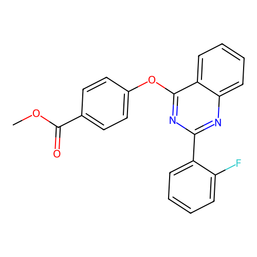 Methyl 4-{[2-(2-fluorophenyl)quinazolin-4-yl]oxy}benzoate structure