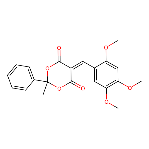 2-Methyl-2-phenyl-5-(2,4,5-trimethoxybenzylidene)-1,3-dioxane-4,6-dione structure