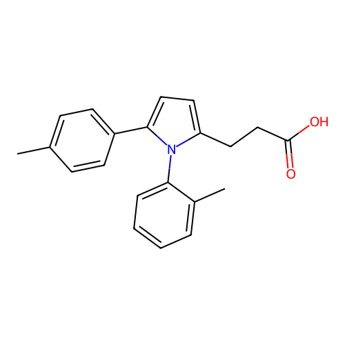 3-[1-(2-methylphenyl)-5-(4-methylphenyl)-1H-pyrrol-2-yl]propanoic acid structure