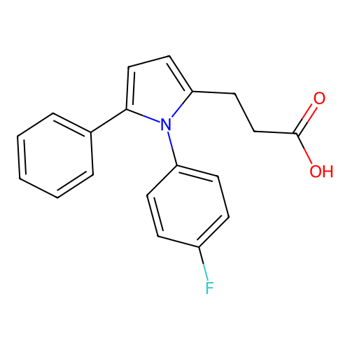 3-[1-(4-fluorophenyl)-5-phenyl-1H-pyrrol-2-yl]propanoic acid structure