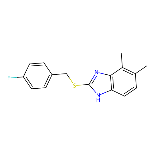 2-[(4-fluorobenzyl)sulfanyl]-4,5-dimethyl-1H-benzimidazole structure