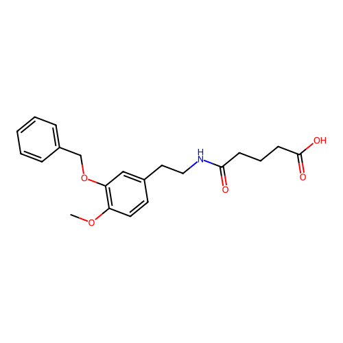 5-({2-[3-(Benzyloxy)-4-methoxyphenyl]ethyl}amino)-5-oxopentanoic acid structure