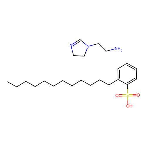 2-(4,5-Dihydroimidazol-1-yl)ethanamine;2-dodecylbenzenesulfonic acid structure