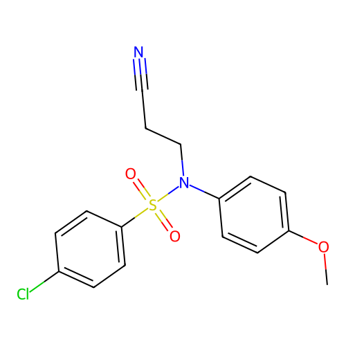 4-chloro-N-(2-cyanoethyl)-N-(4-methoxyphenyl)benzenesulfonamide structure