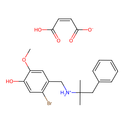 p-Cresol, 3-bromo-alpha-(alpha,alpha-dimethylphenethylamino)-6-methoxy-, maleate structure