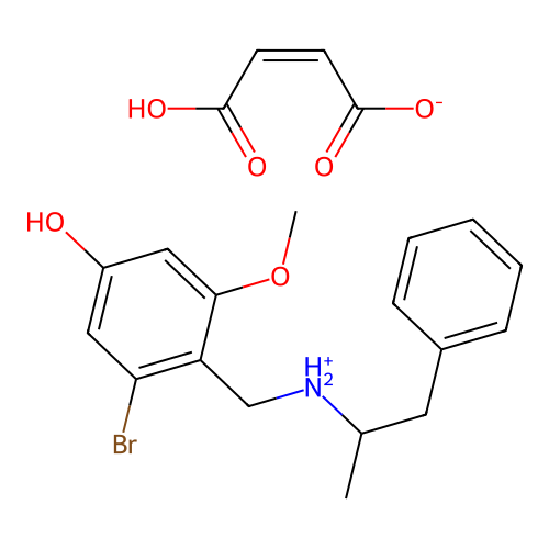p-Cresol, 3-bromo-5-methoxy-alpha-(alpha-methylphenethylamino)-, maleate structure