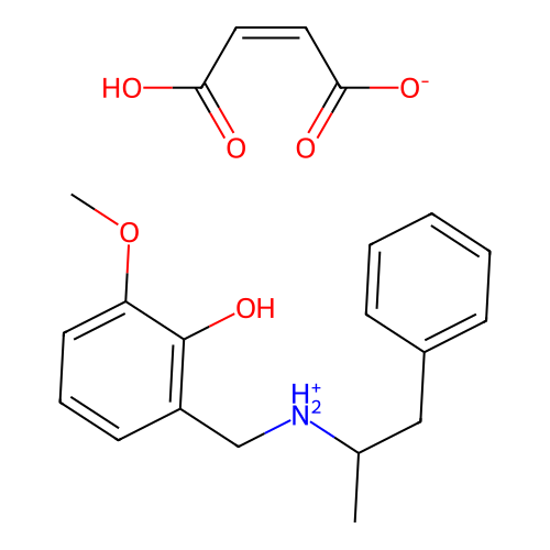 o-Cresol, 6-methoxy-alpha-(alpha-methylphenethylamino)-, maleate structure