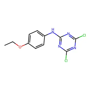 4,6-dichloro-N-(4-ethoxyphenyl)-1,3,5-triazin-2-amine structure